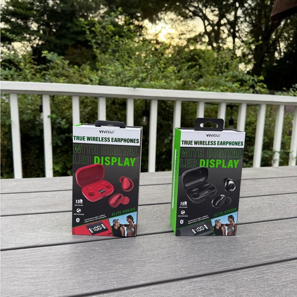 Vivitar Elite Series True Wireless Earphones - Red and Black